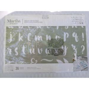 Martha Stewart Adhesive Laser Cut Stencil Alphabet Brush Style 12 X 7-3/4